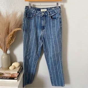 Pacsun high waisted mom jeans with white stripes